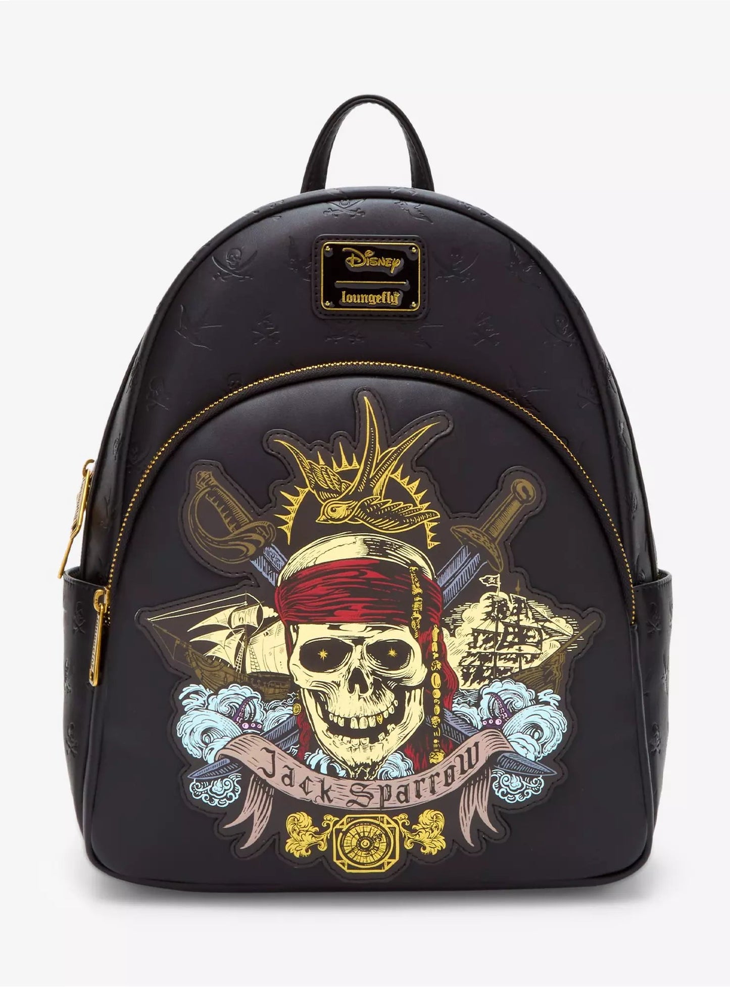 Loungefly Disney Pirates of the Caribbean Jack Sparrow Skull Mini Backpack HT/BL