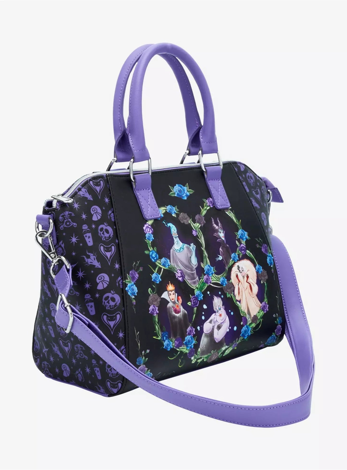 Loungefly Disney Villains Floral Icons Satchel Bag HT/BL