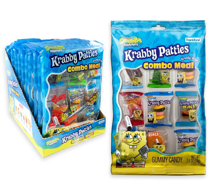 SpongeBob Square Pants Krabby Patty Gummy Combo Meal Tray, 2.6o Blackcat