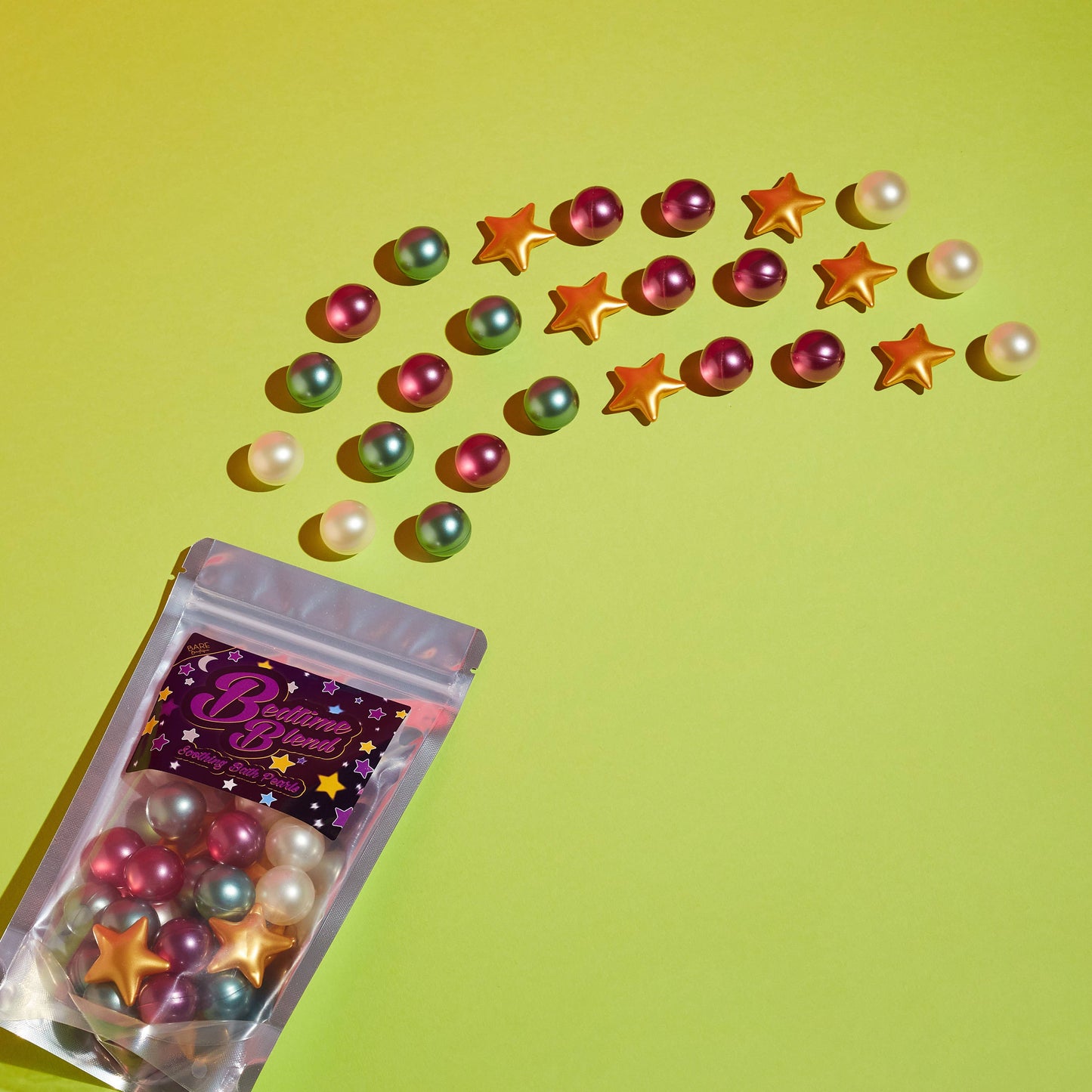 Bedtime Blend - 30 perles de bain. Lavande, noix de coco et lotus. Bare Boutique