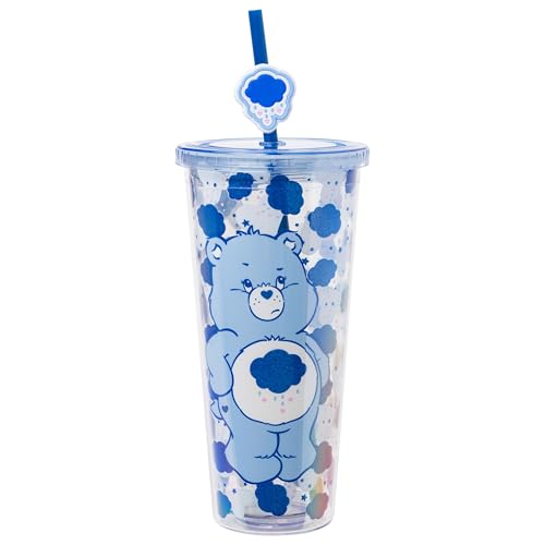 Gobelet froid en plastique Grumpy Bear Pose Cloud Hearts Glitter 24 oz Confiserie et cie