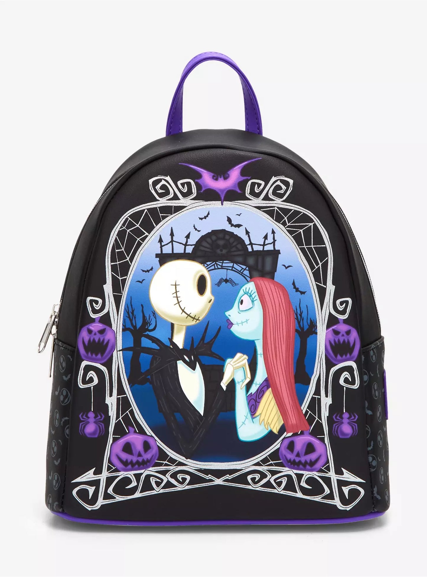 Mini sac à dos Loungefly L’Étrange Noël de Monsieur Jack – Jack & Sally Cadre Citrouilles