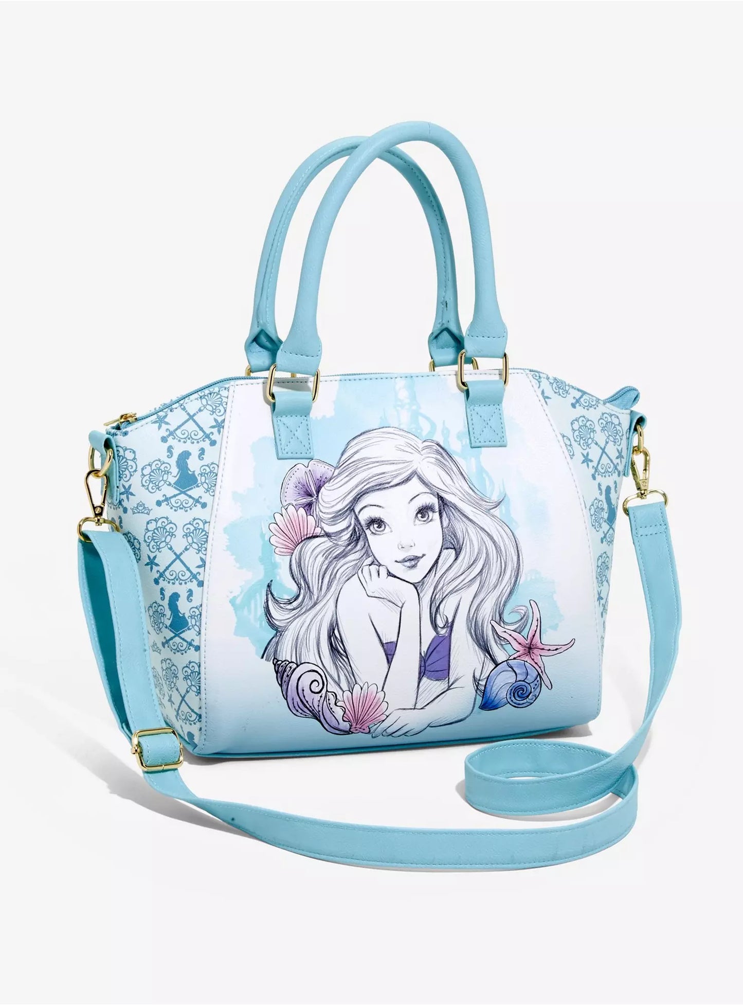 Sac cartable Loungefly Disney La Petite Sirène – Aquarelle Bleue
