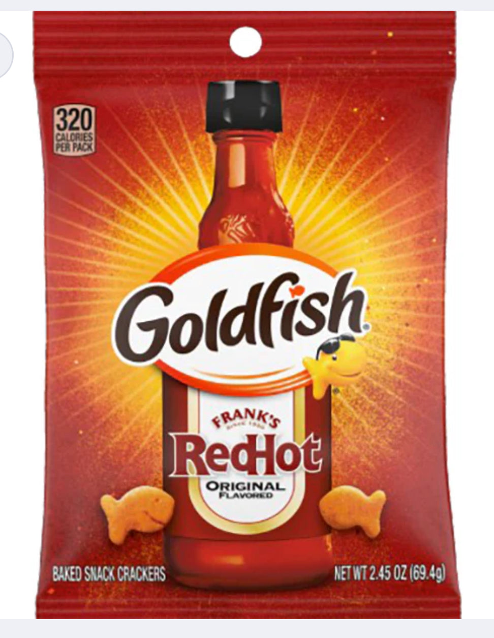 Goldfish Frank's Redhot Bag 2.45oz Exosweet