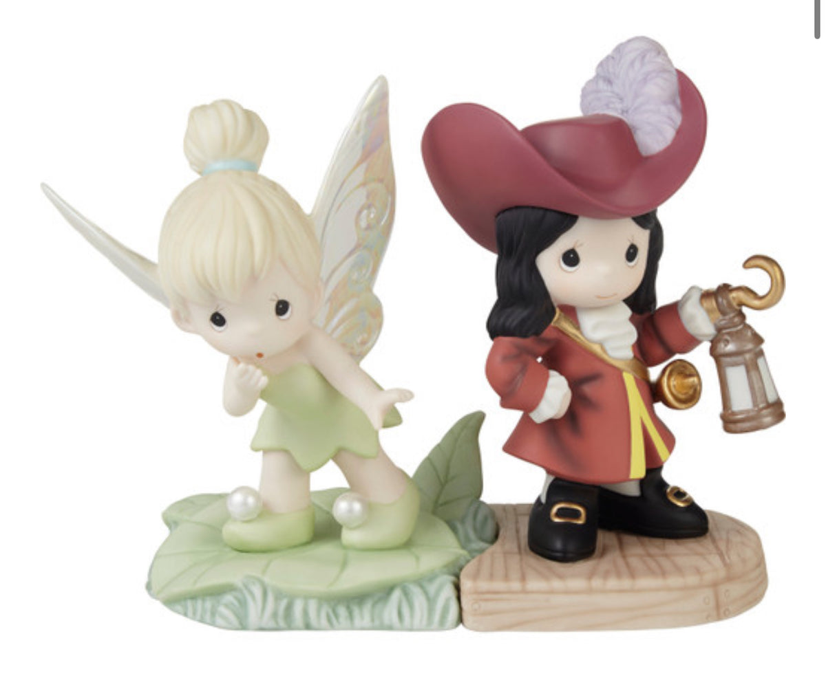 Disney Set of 2 Tinker Bell and Captain Hook Figurine