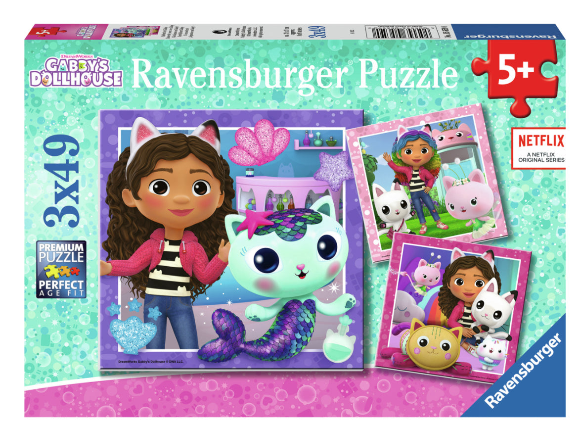 Gabby's Dollhouse 3 x 49 pc Puzzle Ravensburger