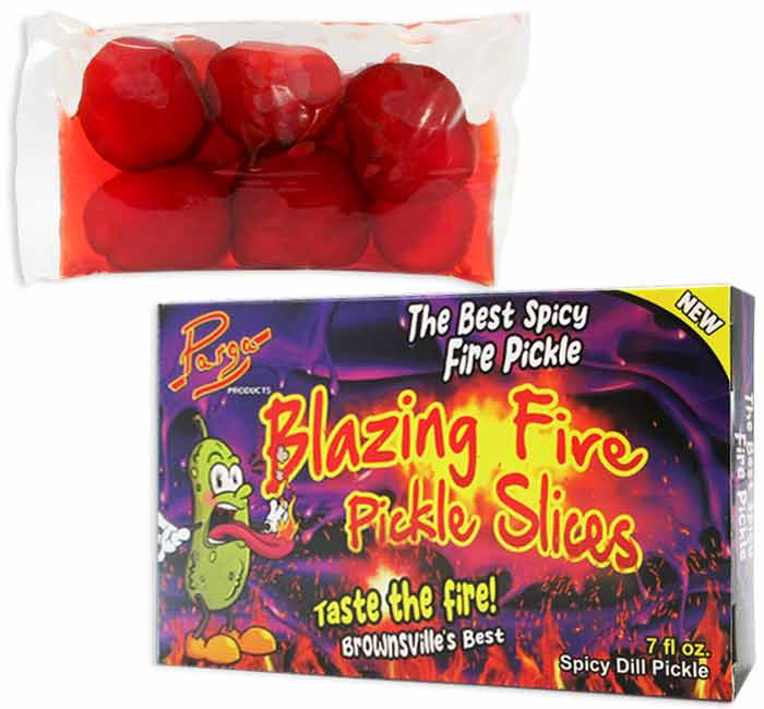 Parga Blazing Sour Dill Pickle Slices Theater Box 7oz Exosweet