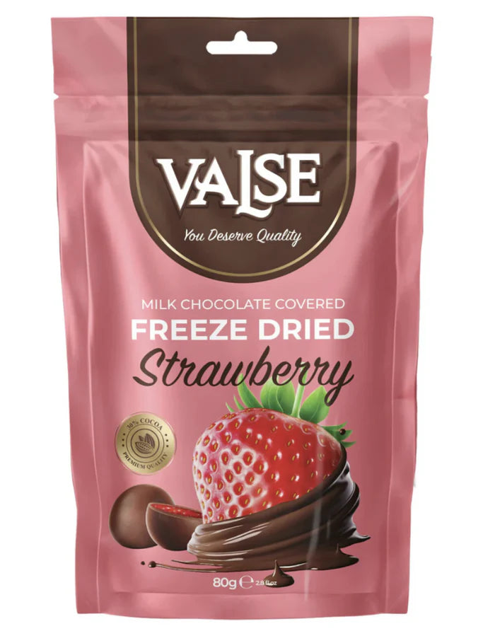 valse strawberry freeze dried milk chocolate covered 80g