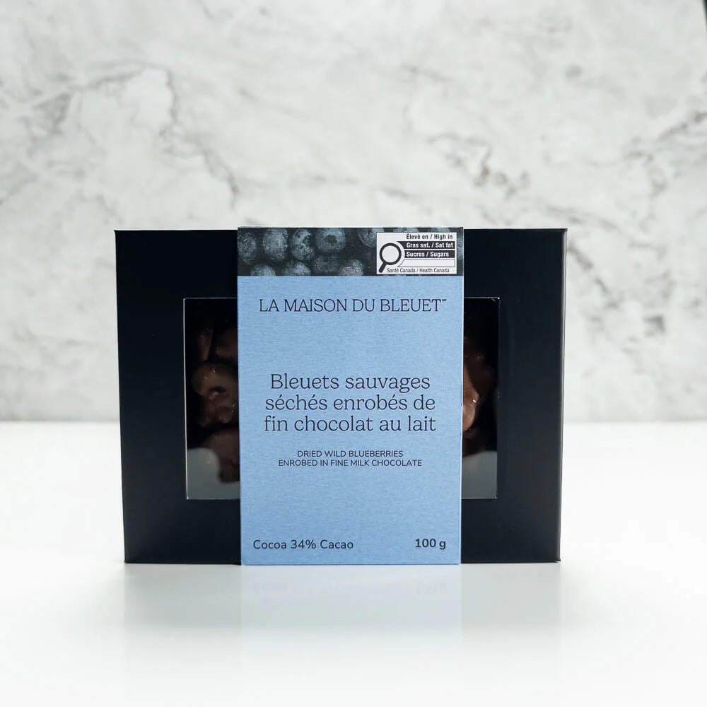 Bleuets Sauvages Séchés Enrobés De Chocolat au lait Confiserie et cie