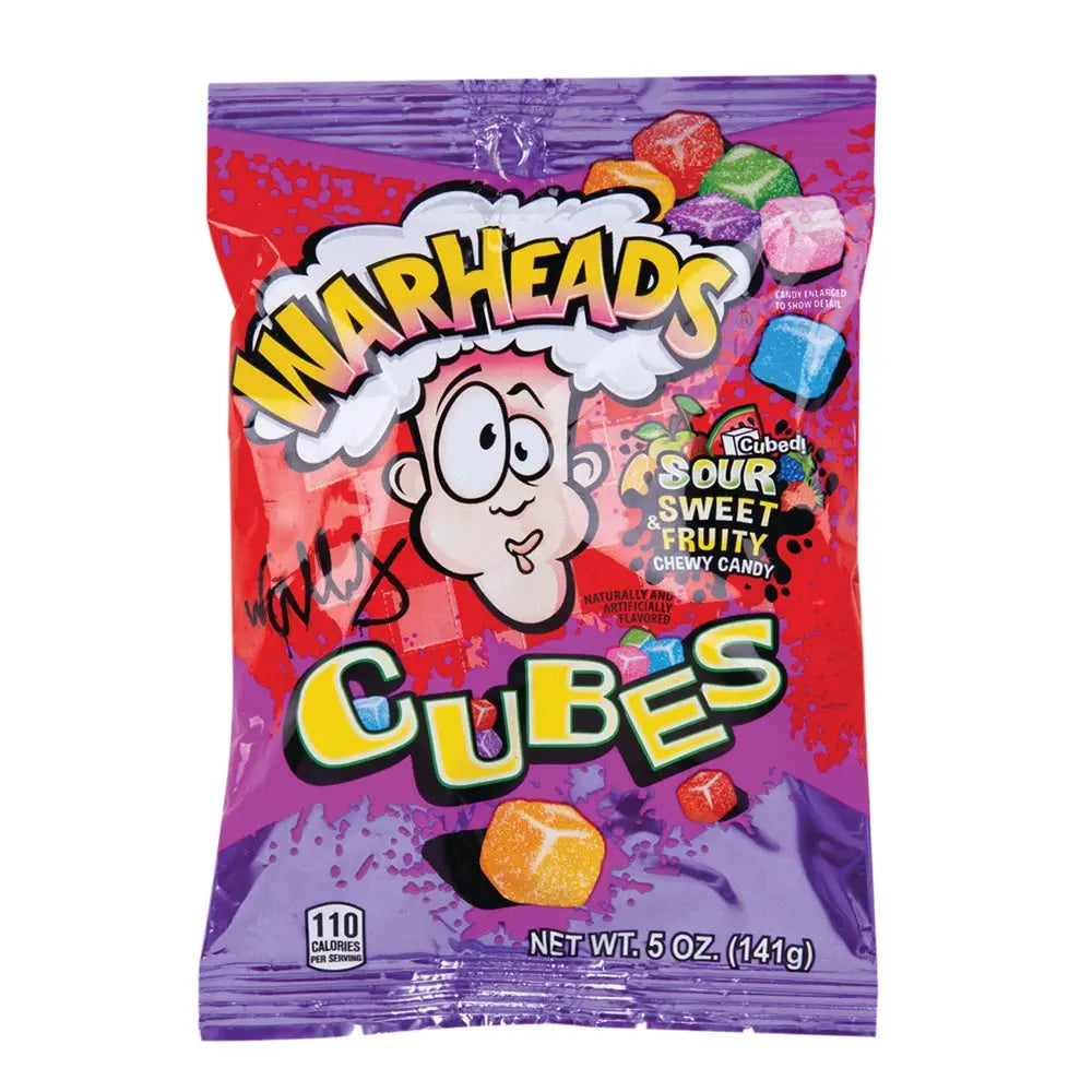 Peg Bag - Warheads Sour Chewy Cubes 5 oz D workin