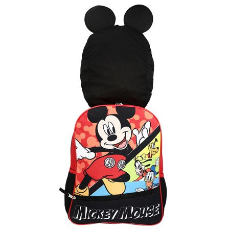 Mickey Mouse 16" Kids Hooded Backpack with Ears Bioworld