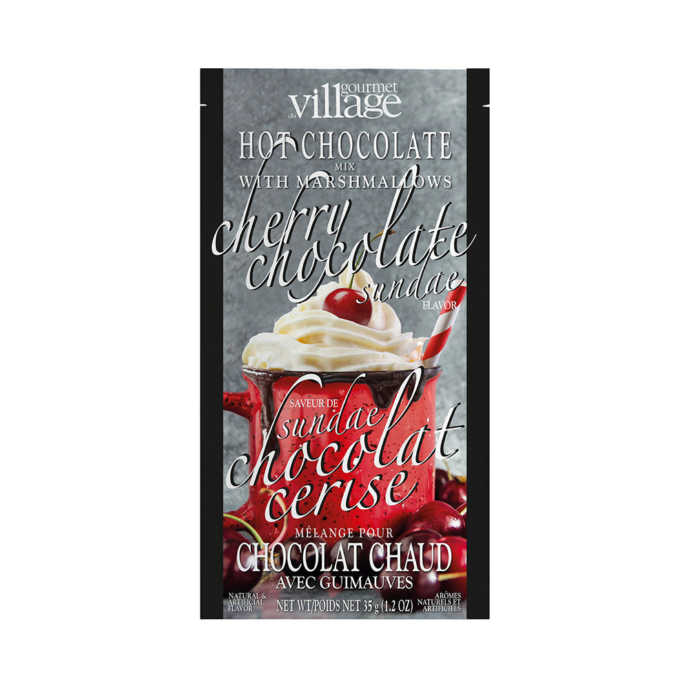 hot chocolate cherry sundae Village gourmet
