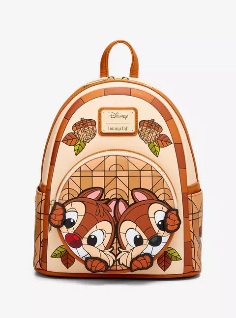 Loungefly Disney Chip & Dale Stained Glass Mini Backpack HT/BL