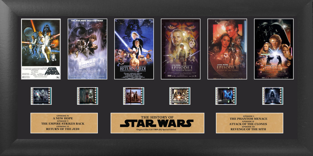 Star Wars: Episodes 1-6 Tribute (Through The Ages) FilmCells Presentation Limited Edition Deluxe Wall Art