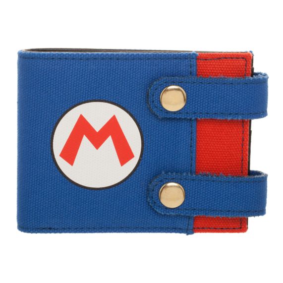 Super Mario Bros Symbol Overalls Bifold Snap Wallet Bioworld