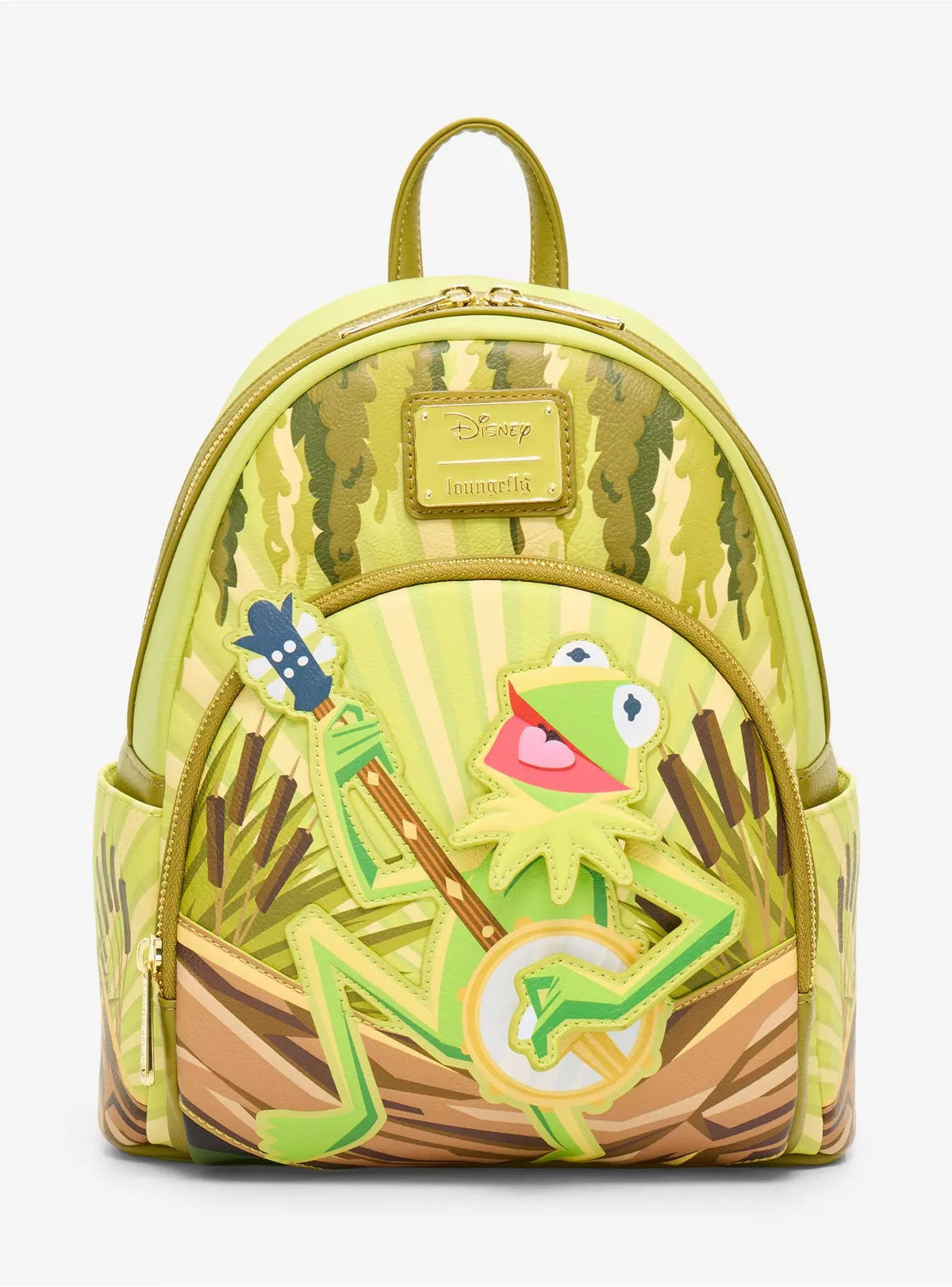Loungefly Disney Muppets Kermit the Frog Rainbow Connection Banjo Mini Backpack HT/BL