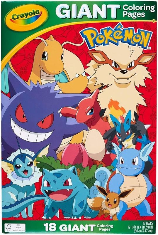 Crayola Giant Colouring Pages, Pokemon Crayola