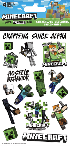 MINECRAFT 15TH ANNIVERSARY-STANDARD 4 SHEET STICKERS Trends