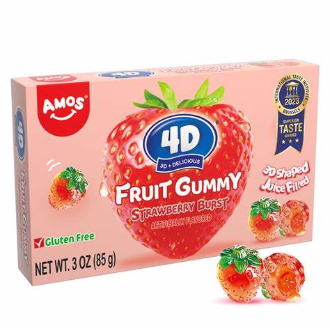 Amos 4D FROOTZ - Strawberry Gummies with Strawber Exosweet