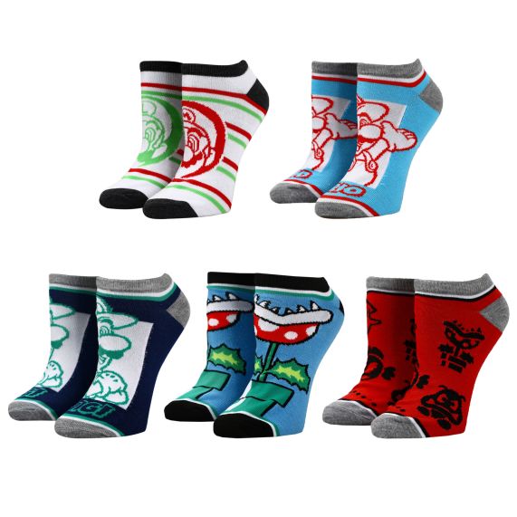 SUPER MARIO - 5 PK ANKLE SOCKS Ma boutique