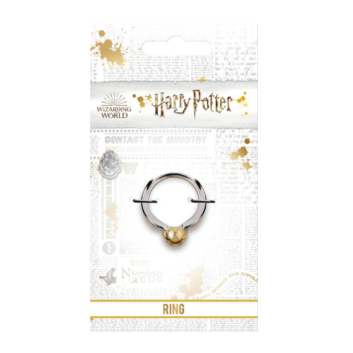 Bague officielle Harry Potter en acier inoxydable, anneau en forme de mouchard doré, grand modèle