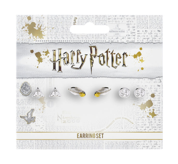 Set de boucles d'oreilles Harry Potter mouchard/ Les reliques de la mort/ Plateforme 9 3/4 Carat shop