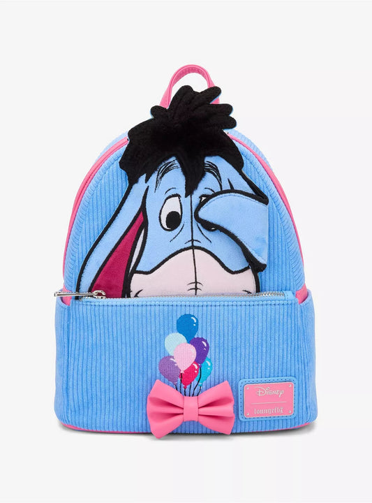 Loungefly Disney Winnie l’Ourson – Mini sac à dos Bourriquet en velours côtelé (Eeyore Peeking) HT/BL