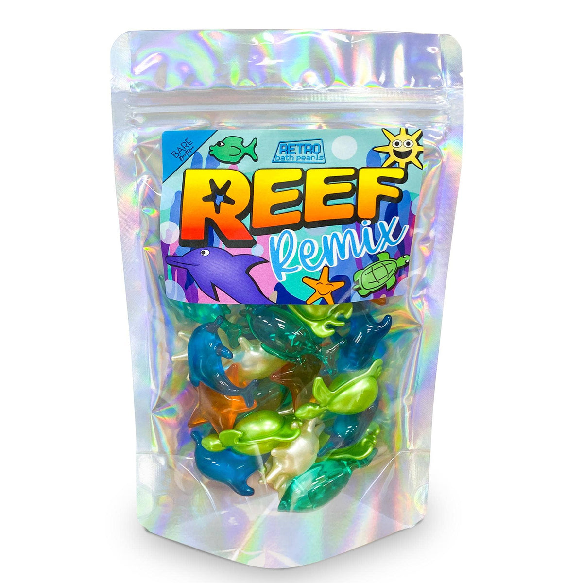 Perles de bain rétro - Reef Remix. Paquet de 30 perles sur le thème de l'océan Bare Boutique