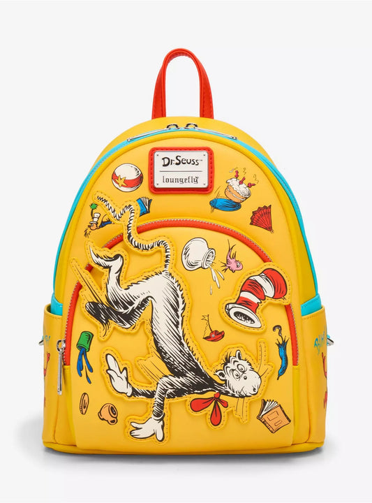 Loungefly Dr. Seuss The Cat In The Hat Falling Icons Mini Backpack HT/BL