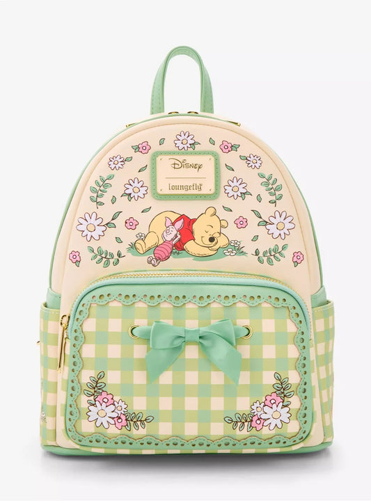 Loungefly Disney Winnie the Pooh Floral Gingham Mini Backpack HT/BL
