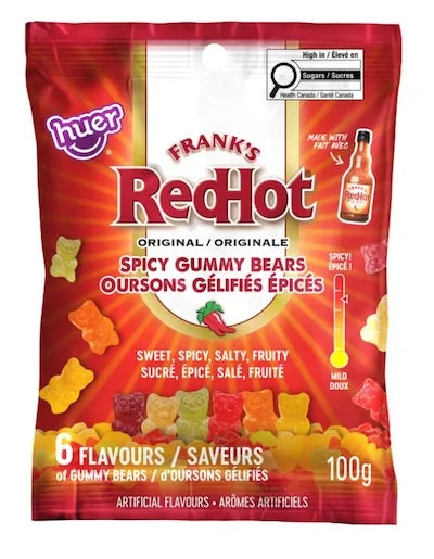 Huer Franks RedHot Original Spicy Gummy Bears 100g Blackcat
