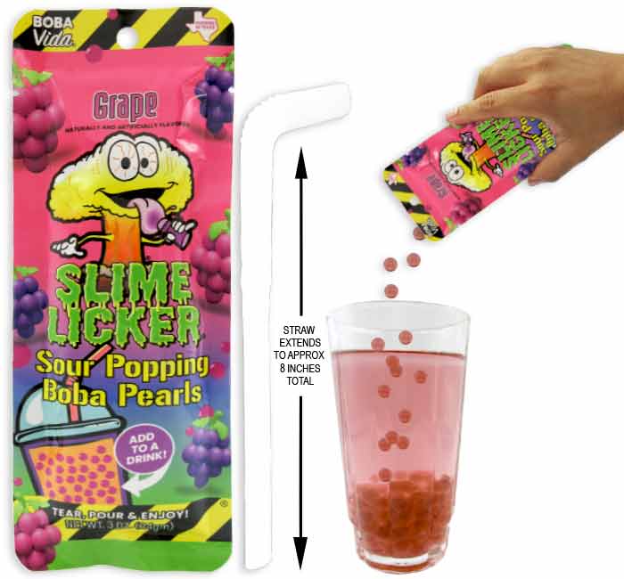 Toxic Waste Slime Licker - Sour Popping Boba - Grape 3oz (84g) Exosweet