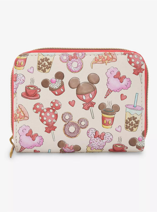 Loungefly Disney Mickey Mouse & Minnie Mouse Treats Mini Zipper Wallet HT/BL