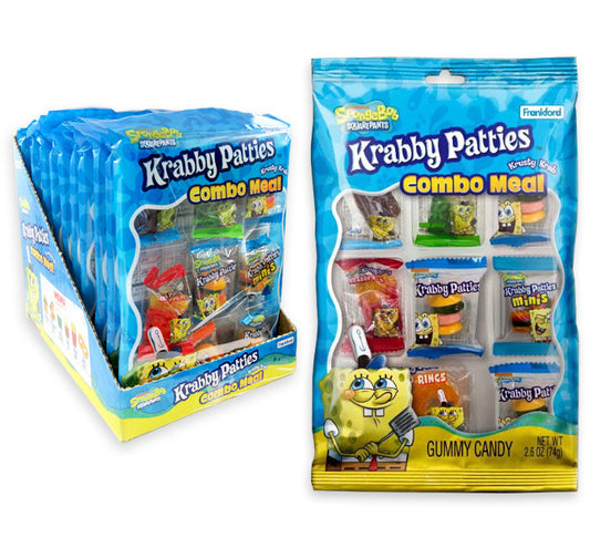 SpongeBob Square Pants Krabby Patty Gummy Combo Meal Tray, 2.6o Blackcat