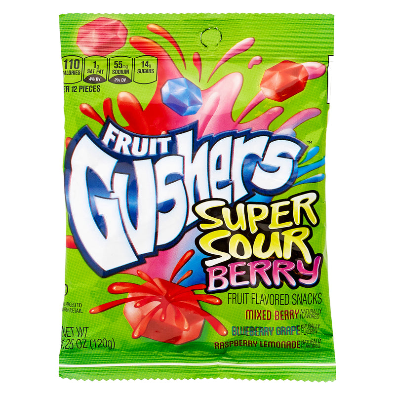Fruit Gushers - Super Sour Berry 4.25oz (120g) Blackcat