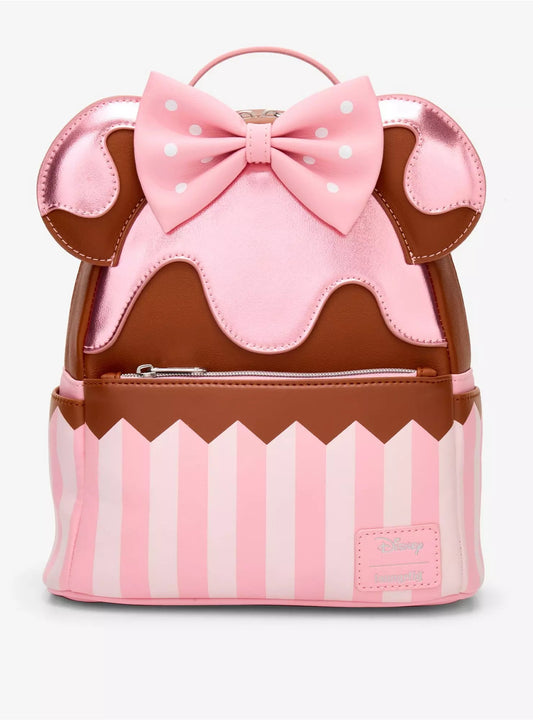 Loungefly Disney Minnie Mouse Strawberry Chocolate Cupcake Mini Backpack HT/BL