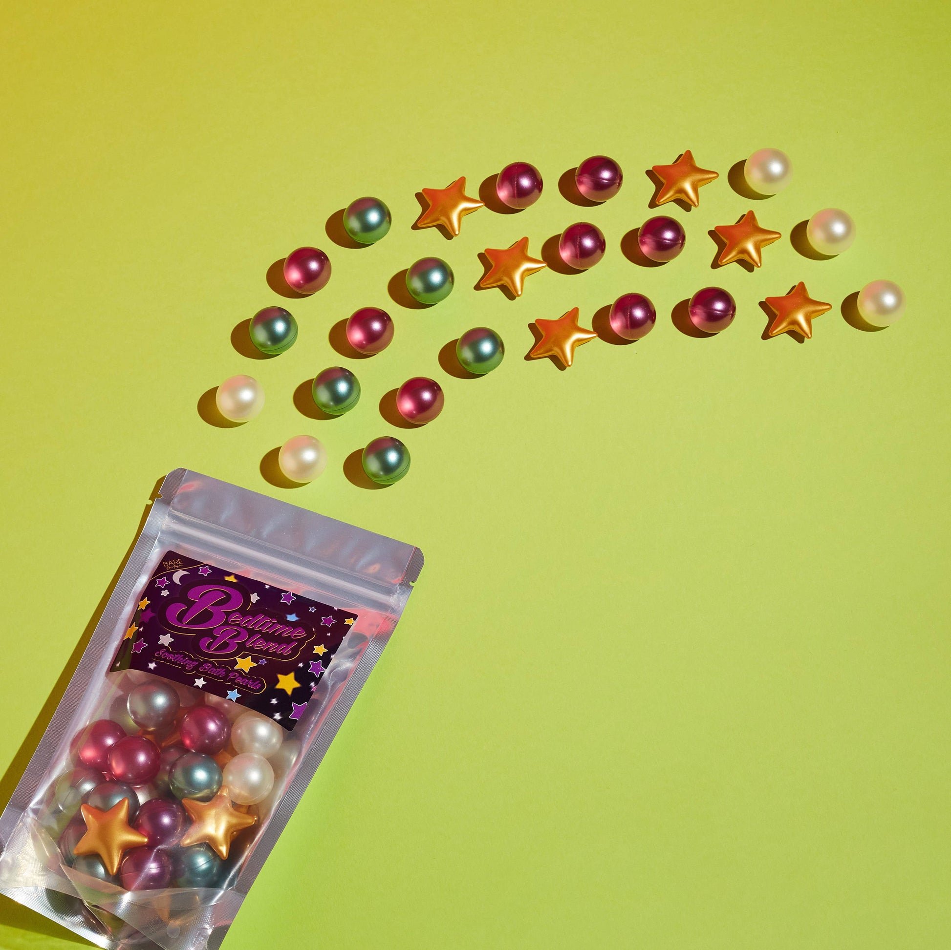 Bedtime Blend - 30 perles de bain. Lavande, noix de coco et lotus. Bare Boutique