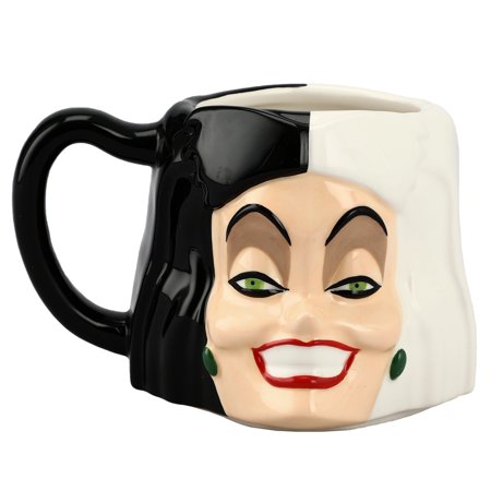 Disney Cruella De Vil Sculpted Big Face 16 Oz Mug