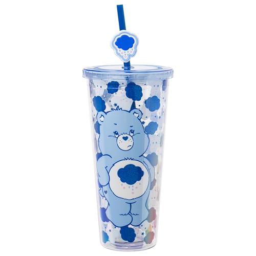 Gobelet froid en plastique Grumpy Bear Pose Cloud Hearts Glitter 24 oz