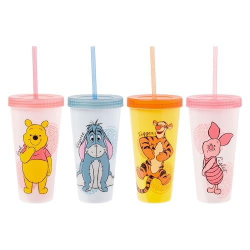 Ensemble de gobelets Winnie Pooh Sketch 24 oz à changement de couleur, paquet de 4