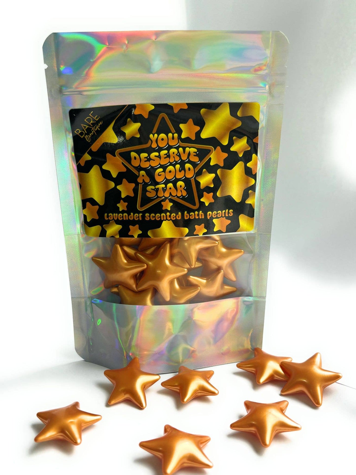 Vous méritez des perles de bain en forme d'étoile dorée. Cadeau de remerciement. Professeur Bare Boutique