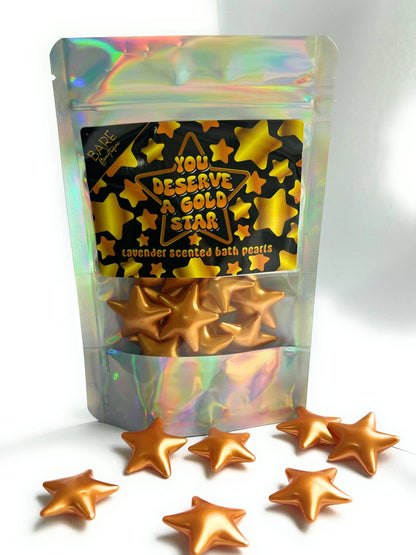 Vous méritez des perles de bain en forme d'étoile dorée. Cadeau de remerciement. Professeur Bare Boutique