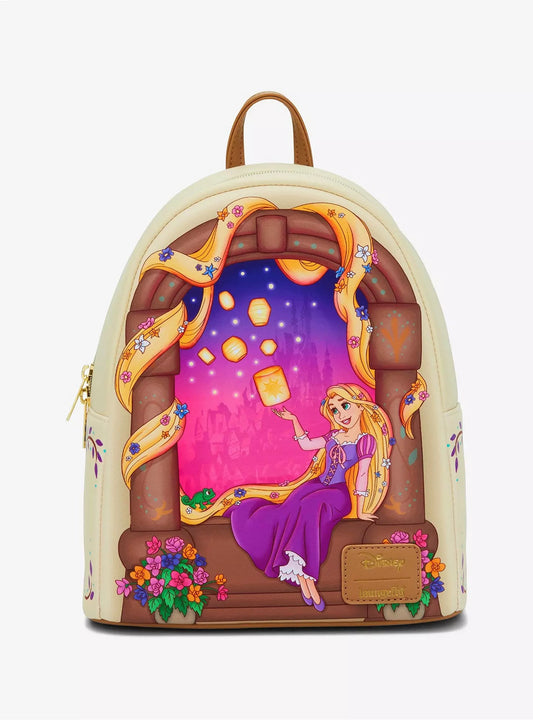 Loungefly Disney Raiponce (Tangled) – Mini sac à dos Fenêtre aux lanternes HT/BL
