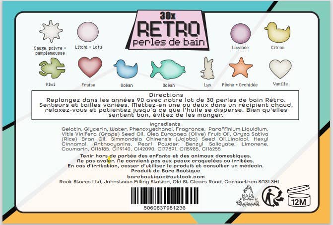 Lot de 30 Peles De Bain rétro - FRANÇAIS