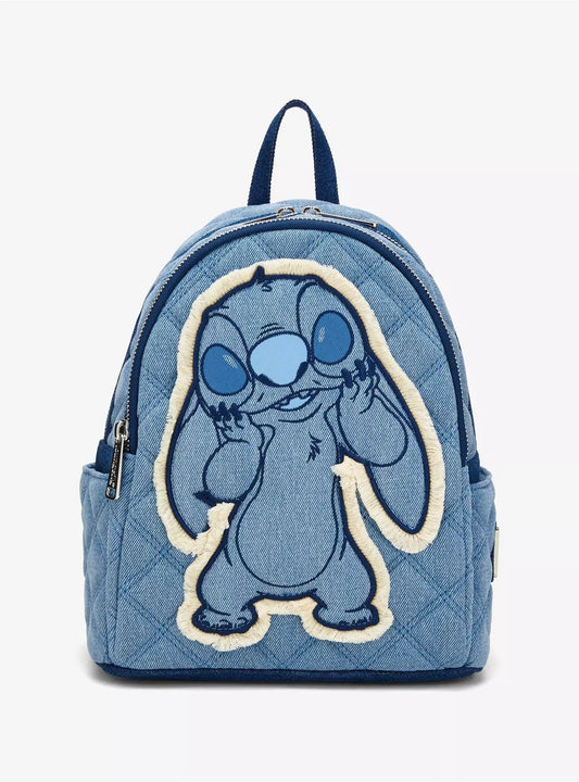 Loungefly Disney Lilo & Stitch Denim Patchwork Mini Backpack HT/BL