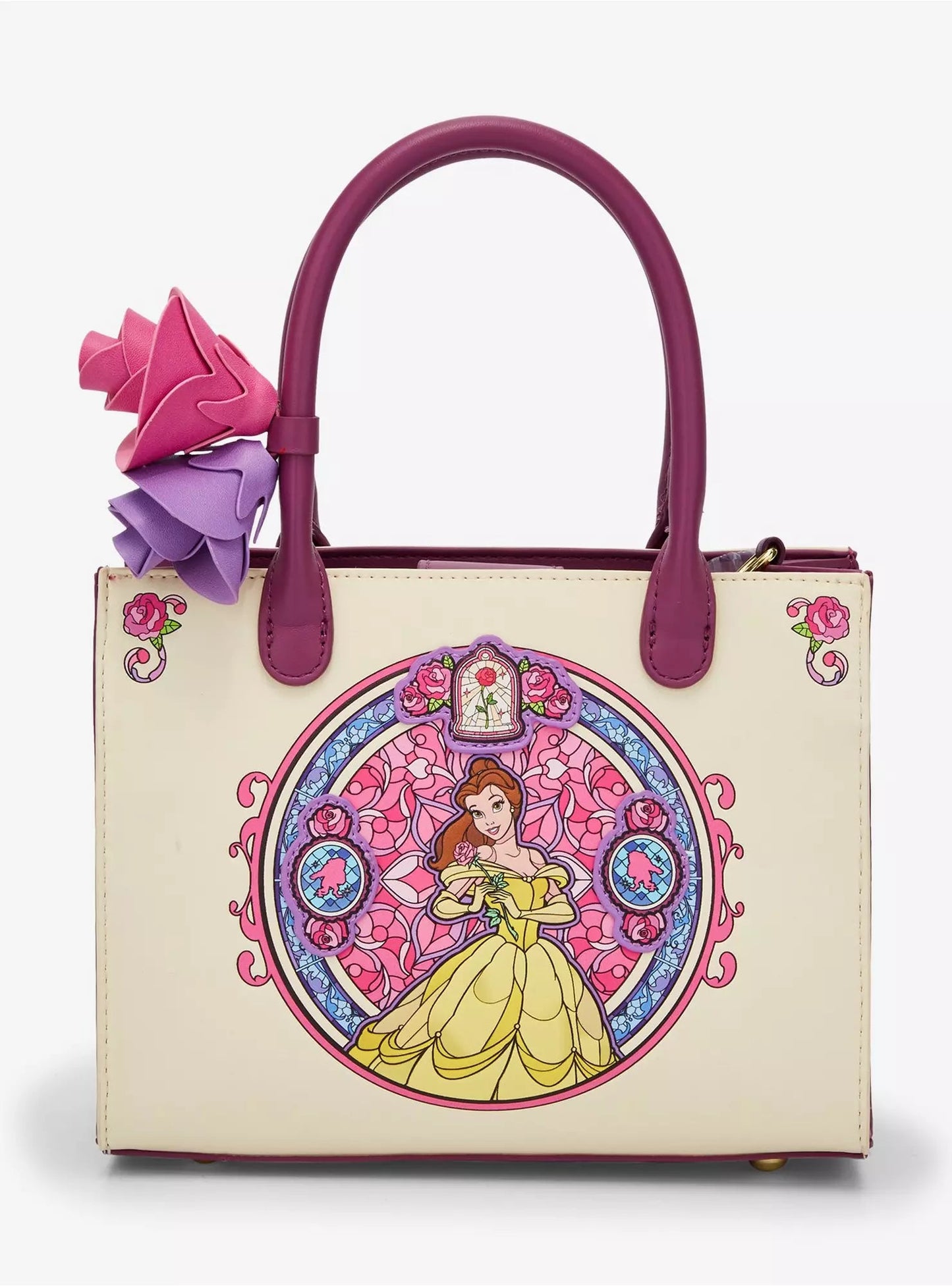 Loungefly Disney Beauty and the Beast Belle Stained Glass Portrait Crossbody Bag HT/BL