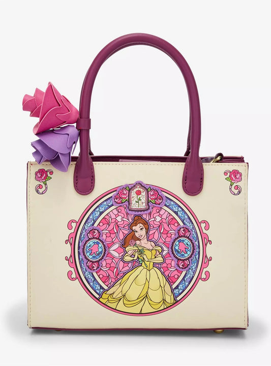 Loungefly Disney Beauty and the Beast Belle Stained Glass Portrait Crossbody Bag HT/BL