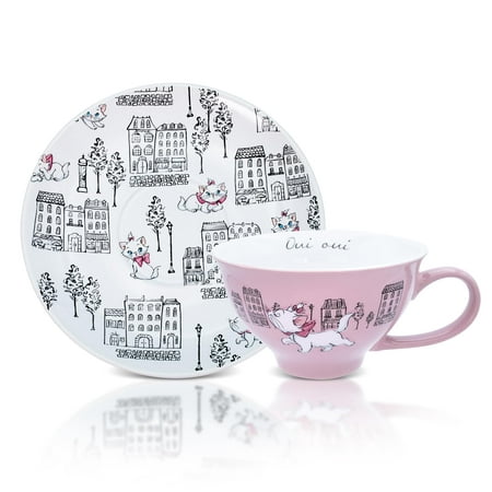 Tasse à thé et soucoupe en céramique Aristocats Marie Walking Boxed 12 oz Confiserie et cie