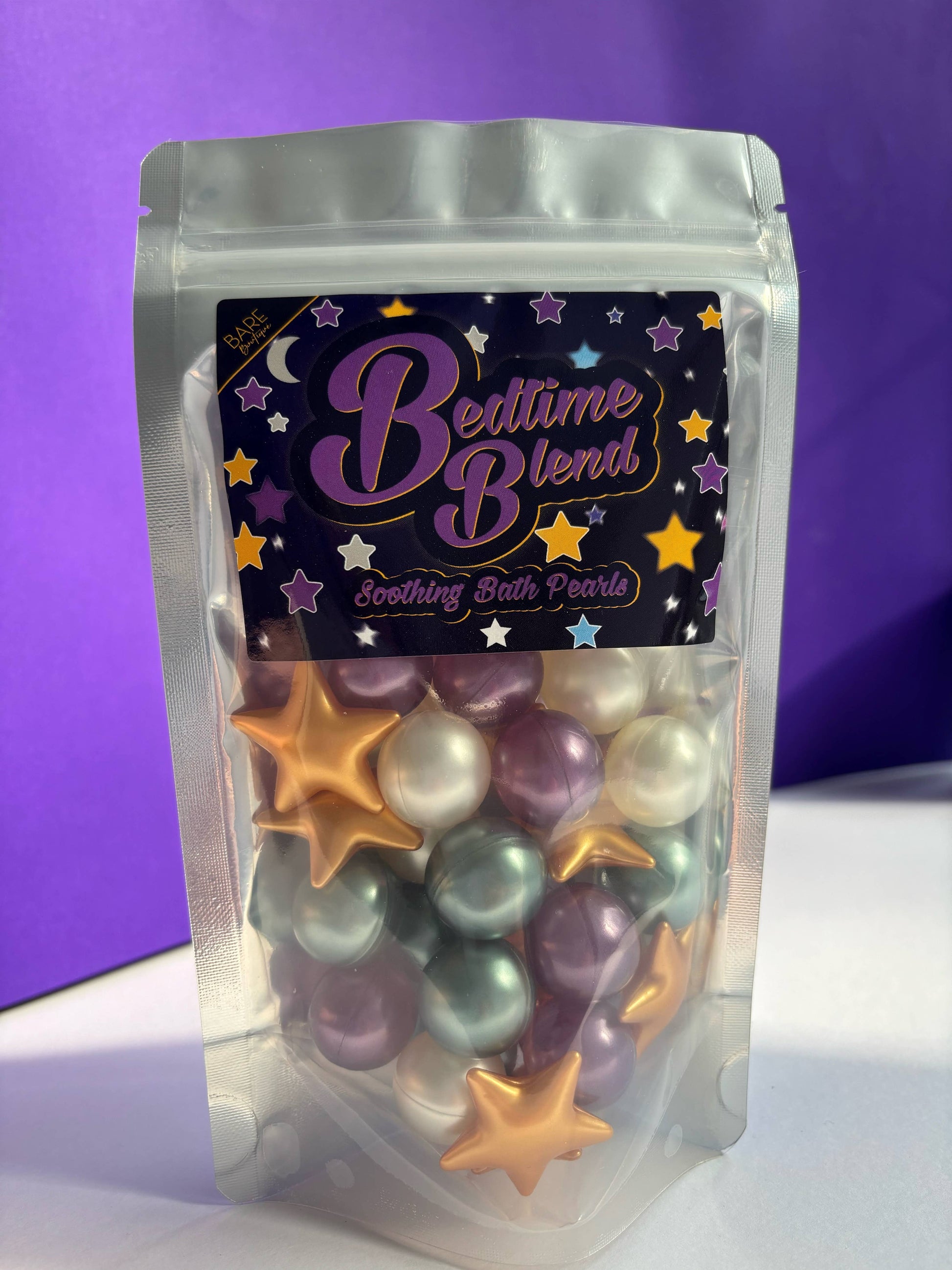 Bedtime Blend - 30 perles de bain. Lavande, noix de coco et lotus. Bare Boutique