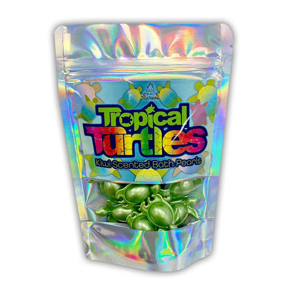 Tortues tropicales. 15 perles de bain en forme de tortue parfumées au kiwi Bare Boutique